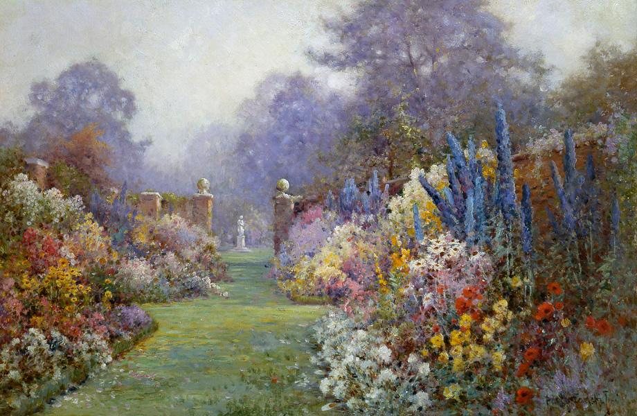 Alfred de Breanski A Summer Garden